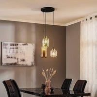 Euluna Marco Green hanging light 3-bulb clear/green/brown
