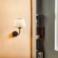 Euluna Chicago wall light with a linen lampshade