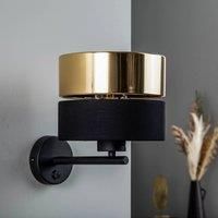 Euluna Hilton wall light, black/gold