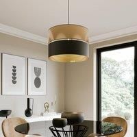 TK Lighting Hilton hanging light, black/gold, one-bulb