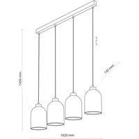 Euluna Satipo glass pendant light, 4-bulb, transparent