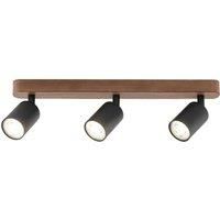 Euluna Subrin downlight, walnut, 3-bulb