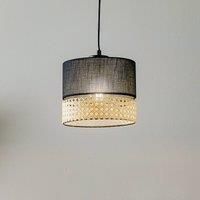 TK Lighting Hanging light Paglia black/rattan 1-bulb 20 cm