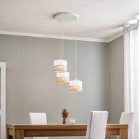 Euluna Linobianco hanging light, round, three-bulb