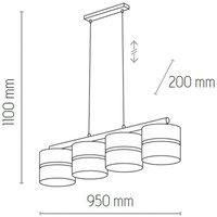 Euluna Linobianco hanging light, linear, four-bulb