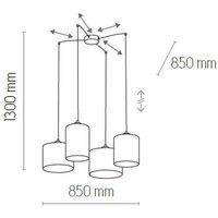 TK Lighting Juta hanging light, four-bulb