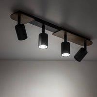 Euluna Cover Wood downlight, walnut, 4-bulb
