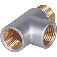 Terma T-Piece Silver Radiator Valve (Dia)15mm X "