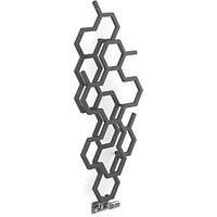 1220x486mm Terma Hex Designer Radiator Vertical Sparkling Grey Single