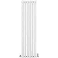 White Horizontal Designer Radiator Oval Column Central Heating Rads 1800 x 480mm