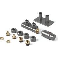 Terma Vario Twins Integrated Radiator Valves Pipe Masking Set 50mm Right Grey
