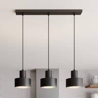 SIGMA Rif hanging light, linear, 3-bulb, black