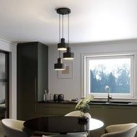 SIGMA Rif hanging light, round, 3-bulb, black