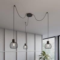 SIGMA Luto 3 hanging light, three cage lampshades, black