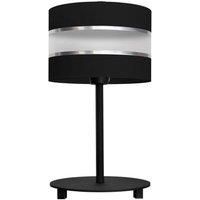 Helen Table Lamp With Round Shade Black Silver 20cm