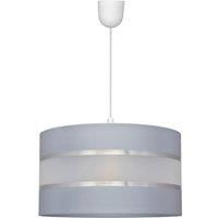 Helam Helen Cylindrical Pendant Ceiling Light Grey, Silver 35cm