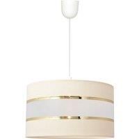 Helam Helen Cylindrical Pendant Ceiling Light Ecru, Gold, White 35cm