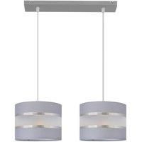 Helen Straight Bar Pendant Ceiling Light Grey Silver 45cm