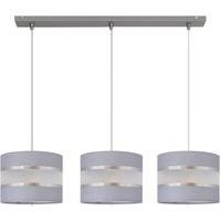 Helen Straight Bar Pendant Ceiling Light Grey Silver 65cm