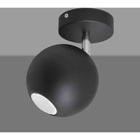 HELAM Midnight downlight, black one-bulb movable