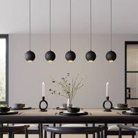 HELAM Midnight pendant light all in black 5-bulb