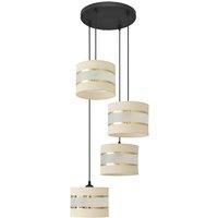 Euluna Helen pendant light ecru/gold round four-bulb