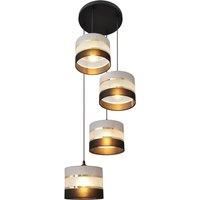 Euluna Helen pendant light grey/black/gold round 4-bulb
