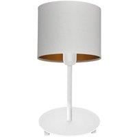 Alba Table Lamp With Round Shade White Gold 20cm