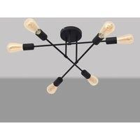 HELAM Cambridge ceiling light, 6-bulb, black