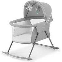 Kinderkraft Baby Crib 3 in 1 LOVI, Cradle, Travel Cot, Rocker, Easy Folding and Unfolding, Adjustable Canopy, with Accessories, Mattress Cover, Included Toys, Transport Bag, for Newborn, 0-9 kg, Gray