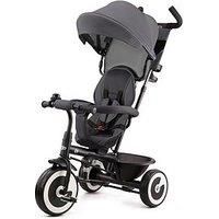 Kinderkraft Aston Tricycle, Baby Push Trike, Kids First Bike, Free Wheel Functions, Parenthandle, Footrest, Accessories, Bag, Cupholder, from 9 Months to 5 Years, Gray