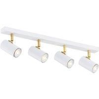 Euluna Lund ceiling spotlight in white, four-bulb