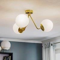 Tuse ceiling light, three-bulb, brass