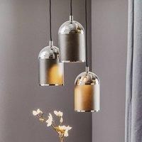 Argon Anadia hanging light, three-bulb round, anthracite