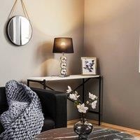 Fulda table lamp, black lampshade, chrome base