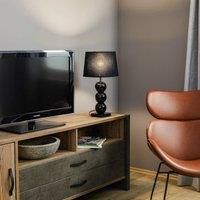 Argon Fulda fabric table lamp, glass decoration, black