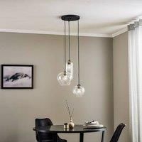 Argon Kaja hanging light 3-bulb, glass lampshades clear