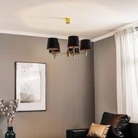 Argon Polo chandelier, 5-bulb, black/dark brass