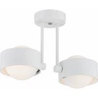Euluna Mado ceiling light, steel, white, two-bulb