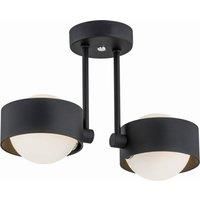 Euluna Mado ceiling light, steel, black, two-bulb