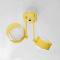 Argon Mado ceiling light, steel, yellow, two-bulb