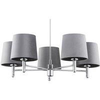 Argon Pendant light Chiara, 5-bulb, chrome/grey