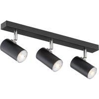 Argon Noah ceiling spotlight, black/chrome, steel, 3-bulb