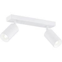Argon Ceiling spotlight Sado, white, steel, adjustable, 2-bulb