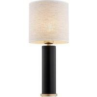 Argon Romina table lamp, linen lampshade, black base