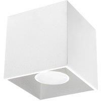 MODERN Ceiling lamp QUAD White Aluminium Square GU10 LED SOLLUX LIGHTING Bedroom