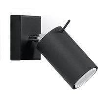 Wall Lamp INDUSTRIAL Metal Bracket RING 1 Black movable GU10 LED SOLLUX LIGHTING