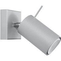 SOLLUX lighting Ring Wall Light with 1 Spotlight - Lamp for Living Room and Dining Room with Adjustable Arm and Direction of Light, Light for Hallway, 1 x 40 W, Steel in Grey, 8 x 16 x 8 cm