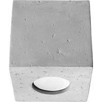 MODERN Plafond QUAD Concrete Grey GU10 Led SOLLUX LIGHTING Square BEDROOM down