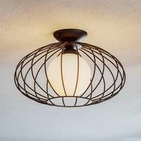 Eko-Light Kronos ceiling lamp, black cage, one opal balls